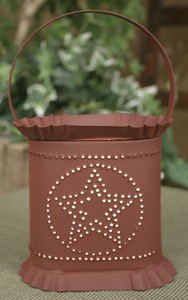 Oval Red Star Tin Punch Electric Wax Tart Warmer